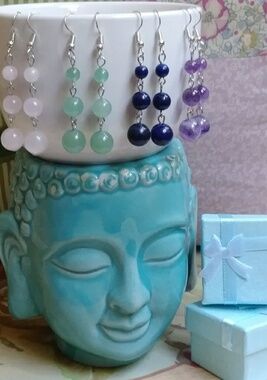 💚 CHAKRA 🙏 Earrings 💚 Aventurine 💚